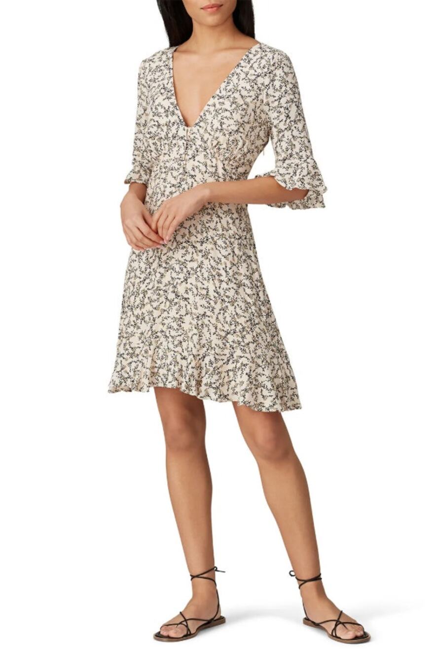 Cupcakes and Cashmere Roxbury Ditsy Floral Corset Mini Dress Coquette Soft Girl